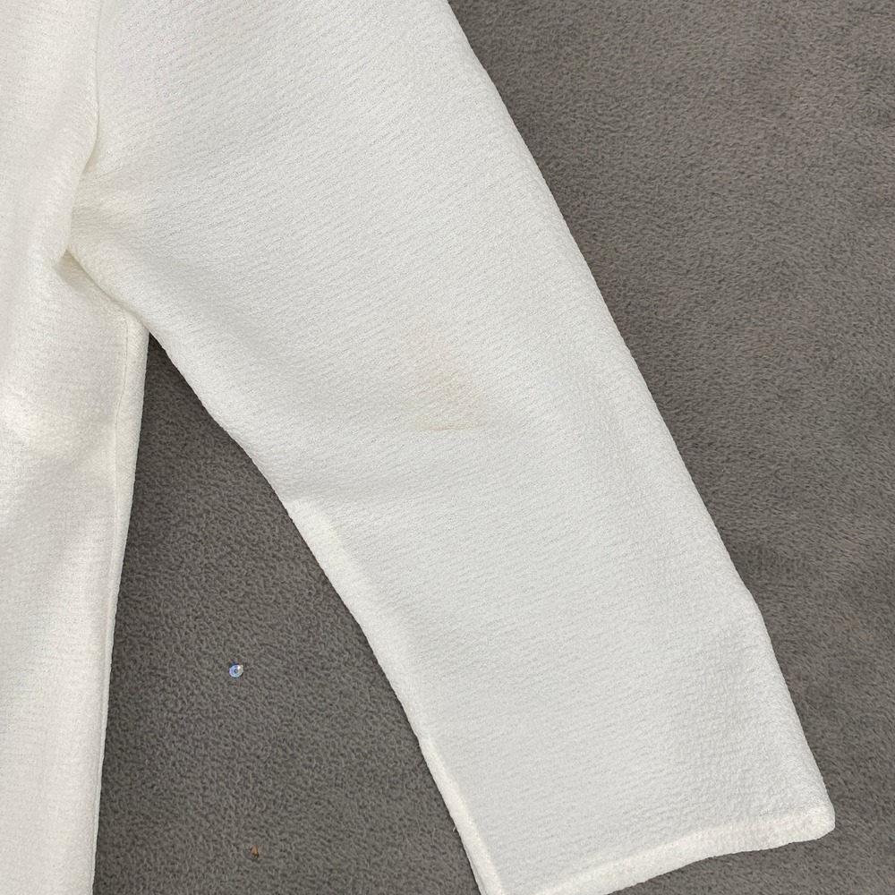 Felicity & Coco Marshel Cream Shift Dress 3/4 Sleeve Textured Crepe Small NEW - Picture 7 of 8